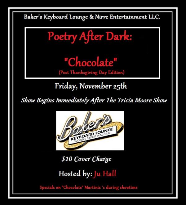 Bakers_Keyboard's tweet photo. What do you get when you mix Chocolate Martini's and Poetry? Poetry After Dark! 11/27|$10 http://t.co/XdqUecMI