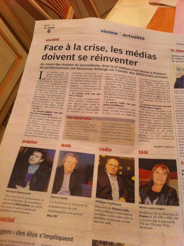 CyrilPetit's tweet photo. Ce matin ds la Nouvelle République, il y a @ndemorand @pierrehaski @PhilChaf et ML Augry. #assisesj #journalisme #PQR http://t.co/xGfdN5De