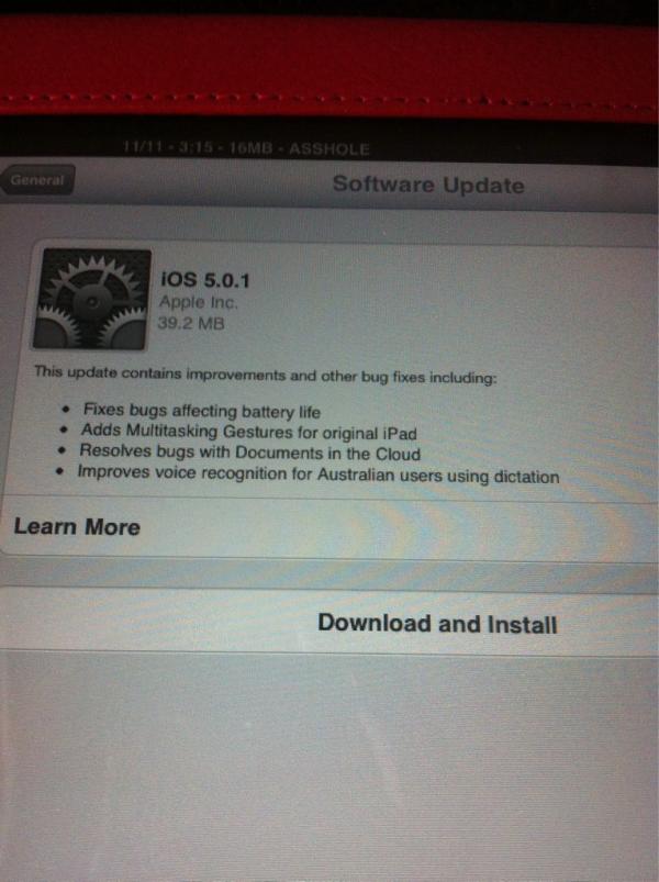 puregirlb0y's tweet image. The first ever iOS OTA update! But I am going to skip as #pod2g told us to!