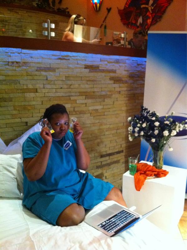 Anele's tweet photo. RT @GrantNash: We even got healthpops today :-) #Spectramed 5star treatment at monte casino http://t.co/94J0pyJu