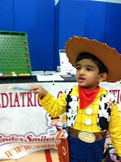 Woody was happy to win a blue toothbrush from tendersmiles4kids!!!!