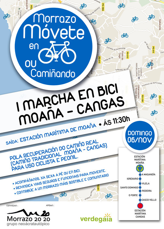 agdpvigo's tweet photo. Domingo 6 nov. I Marcha en Bici Moaña - Cangas para que un camiño antigo sexa unha vía para peóns e ciclousuarios. http://t.co/S0RKoTZL
