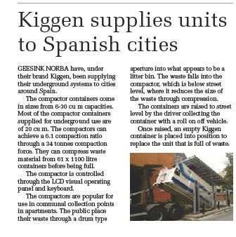GeesinknorbaES's tweet photo. Kiggen supplies units to Spanish cities http://t.co/sVBsqKAS