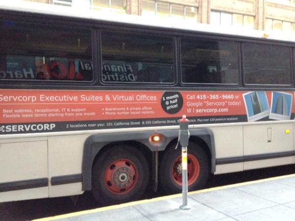 VirtualOfficeSF's tweet image. Spreading the word about Servcorp around the #bayarea via #goldengatetransit