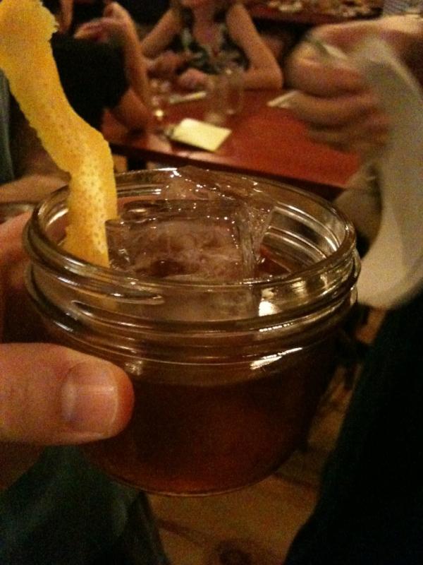 Old fashioned with bacon bourbon at Beasley's Honey + Chicken in Raleigh.  Deeelish!