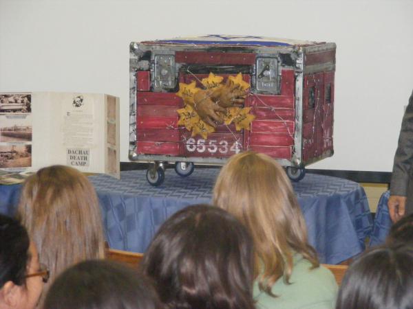 hallcomedia's tweet photo. . #southhallmiddle is excited and proud to have the Holocaust Trunks from #AFintheWorld at their school! http://t.co/52Q8wNXC