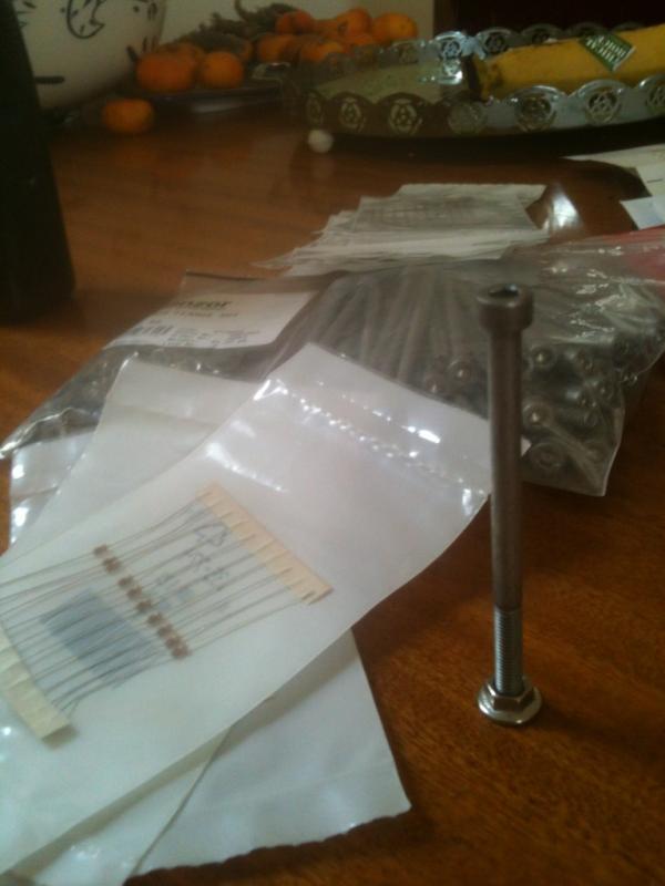 axeio's tweet photo. The slow accumulation of parts continues. Prototypes here we come. http://t.co/U6peVxx7