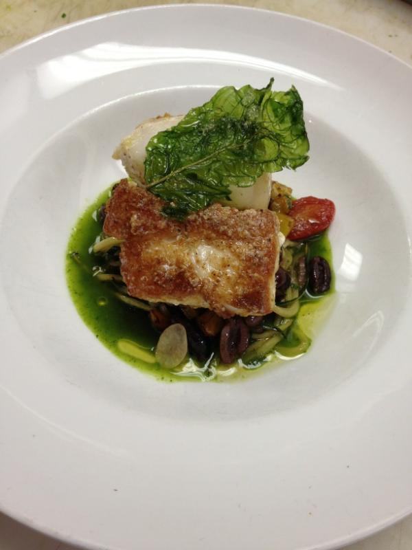 ChefBLT's tweet image. Yellow edge grouper/ ratatouille/ basil broth!