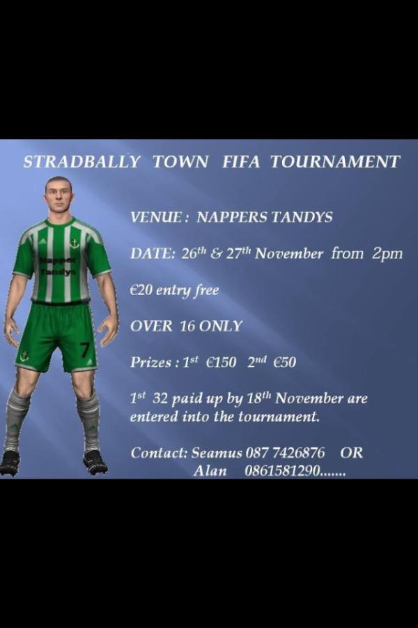 stradballytown1's tweet photo. All players to be in by Friday for the #stafc FIFA tournament. Hope too see ye at it. http://t.co/52jBvfCe