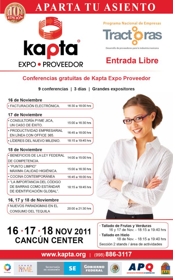 ExpoKapta's tweet photo. Programa de conferencias de #KaptaExpoProveedor!!!!!! http://t.co/lwvXHTah