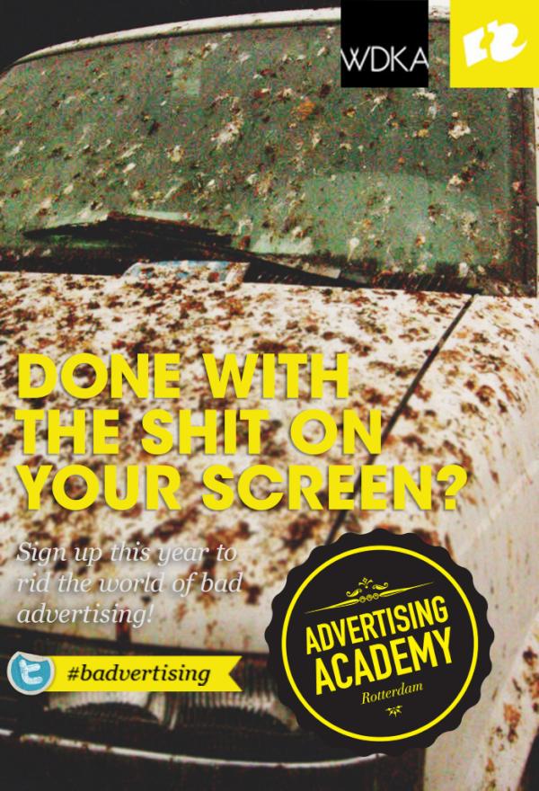 AdAcademy's tweet photo. I went to AdAcademy and all i got was this lousy poster #badvertising http://t.co/VTjiFPb8