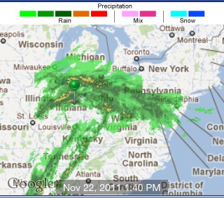 DanAhlgren's tweet photo. Driving from Indy to Cleveland.  I don't think we're going to escape the rain :( http://t.co/SSp4c44E