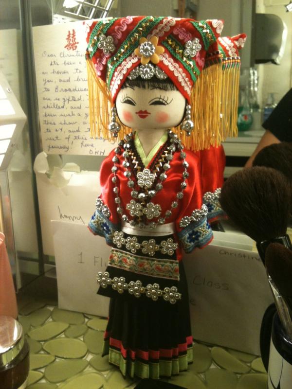 ChinglishCast's tweet photo. A present in our dressing rooms from John (props)! Way cuter than the dead mouse my cat left me earlier. ;) - CL http://t.co/kJ1ODFkH