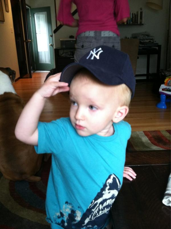 He can already say "let's go Yankees!"
