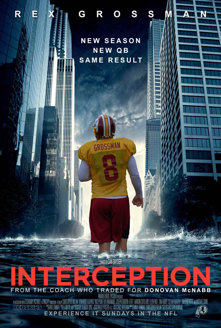PdotRick's tweet image. The Redskins game was boring this afternoon, so I did this photoshop. #redskins #grossman #interception