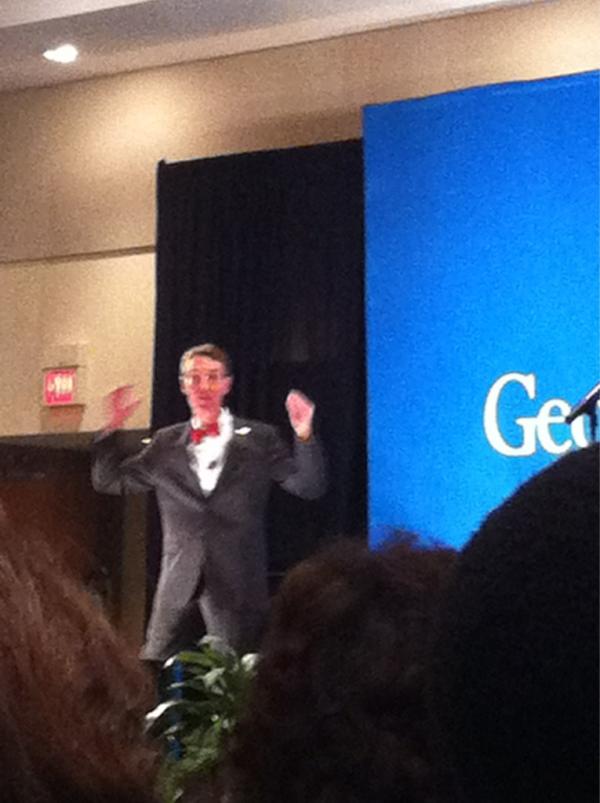 S_isforsass's tweet photo. Bill Nye @GSUPanthers.... Stop telling me about your dad #doanexperiment http://t.co/L8xXwSsW