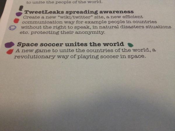 KNAteam16's tweet photo. #72hpeace 2 ideas FTW: #SpaceSoccer and #TweetLeaks http://t.co/rvcgz4QS