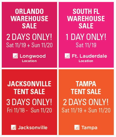 ScanDesign1969's tweet image. Big savings start tomorrow at 4 locations across FLA. Hurry in for best selection. More details @ scandesign.com