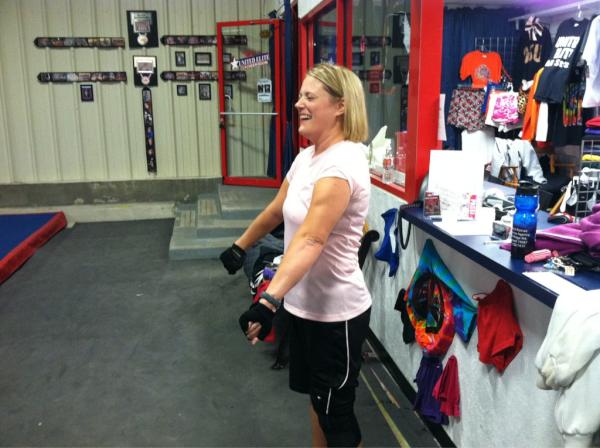 After over thirty surgeries from an car wreck and doctors saying she could never walk again, this is confidence.