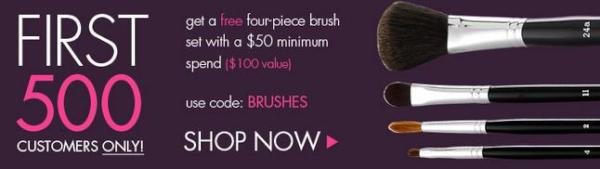 stilacosmetics's tweet photo. don't miss this special deal - the first 500 customers with a $50 minimum spend get a 4 piece brush set free! http://t.co/WAnO5lkQ