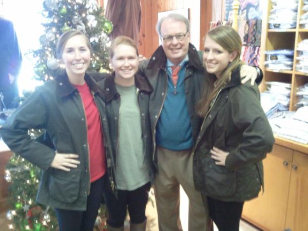 Nothing better than three classy girls in Barbours.