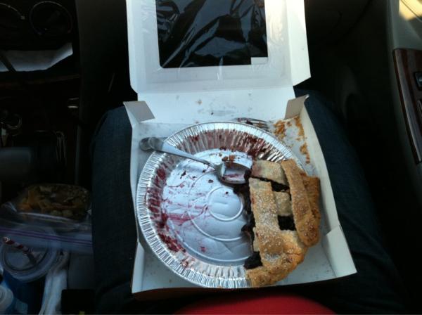 RileyCoogs's tweet photo. Thanksgiving pie on the road to Oklahoma. #BeatTulsa http://t.co/p6tPe0IJ