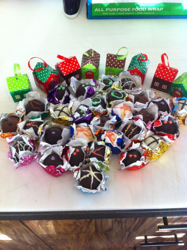 Chocolate truffles from Cordova #Alaska! We also gave them little houses so they could stay out of the cold