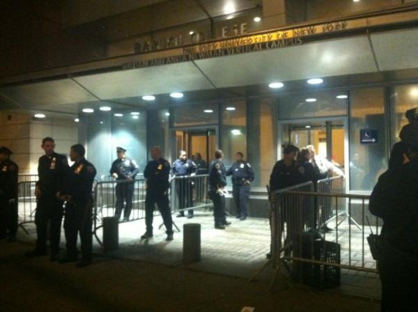 StephanyHChung's tweet photo. @NSFreePress #CUNY security officers are more organized with their barricades esp by the revolving doors #ows http://t.co/pWv8bh4x