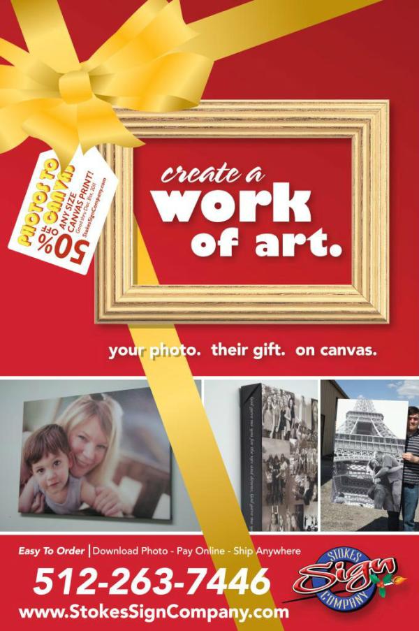StokesSignCo's tweet photo. It's time to revive the time-honored tradition of slashing our Canvas Print price...50% off! Happy Holidays! http://t.co/rbzZRXBm