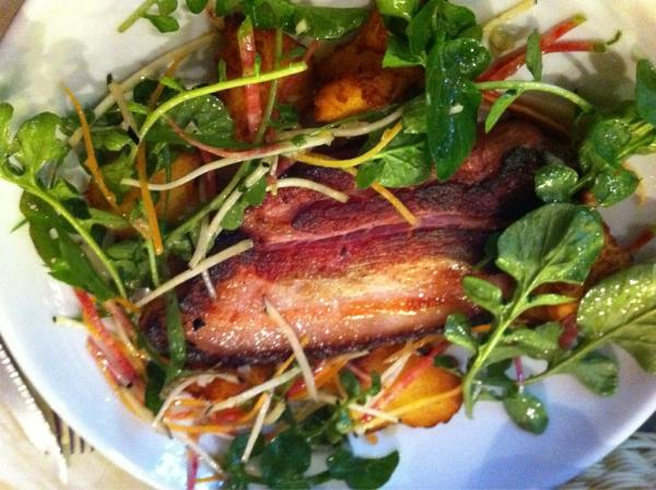 SMatthiasson's tweet photo. I just ate an inch thick slab of bacon at Verre Terroir in Paris. . http://t.co/lnFT9kTt