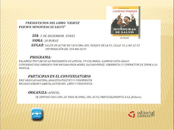 El periodista/escritor <a href="/ricardoangoso/">RICARDO ANGOSO</a> presenta su libro invitados especiales: <a href="/JOSEOBDULIO/">Jose Obdulio Gaviria</a> @HNassarNTN24 el 5Dic.