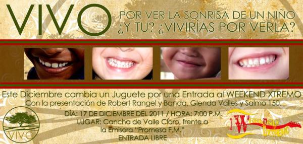 WeekendExtremo's tweet image. Acompáñanos en esta noble causa, este 17 de Diciembre con buena mùsica vivamos por una sonrisa... #Vivo