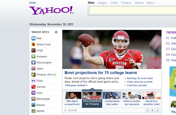 Look who made it on the Yahoo! Homepage! Go Coogs! #CaseForHeisman #UH2011
