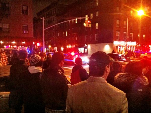 VenomShred's tweet photo. Waiting for someone to drive by in the East Village. Who planned this #shitshow ? http://t.co/7uHYUW7l