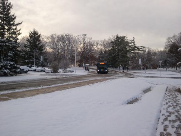 Ann Arbor on Wednesday morning. We have snow.