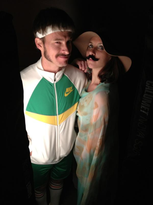 runwicked's tweet image. Pre Lives. Oh wait that's just @CoachJimmyDean with Kate at the #stachebash