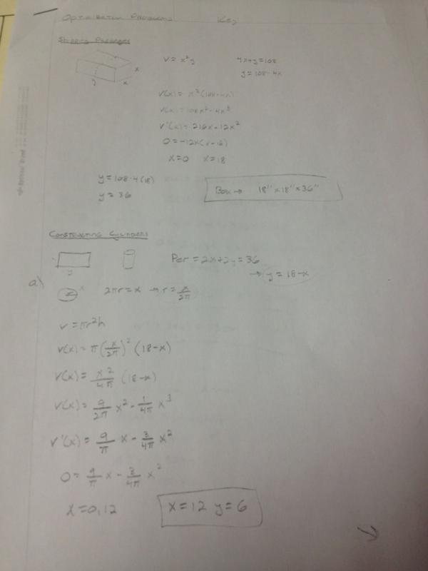 AP_Calc's tweet image. Optimization Green:
Shipping packages & Constructing Cylinders