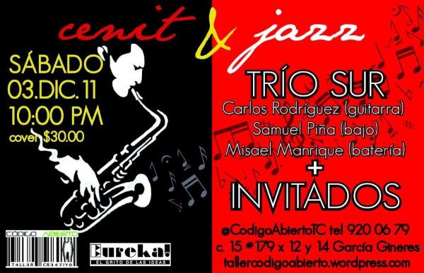 hcabanas's tweet photo. @twittmer mañana sábado Cenit & Jazz en @CodigoAbiertoTC 10pm RT porfa @CaroPereda @DonGalaz @raamoonr @Tatsvazquez http://t.co/8YH0xv2z