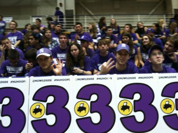 NUWildside's tweet image. We need more 3 signs!! #northwesternproblems NU up 59-21 at the half