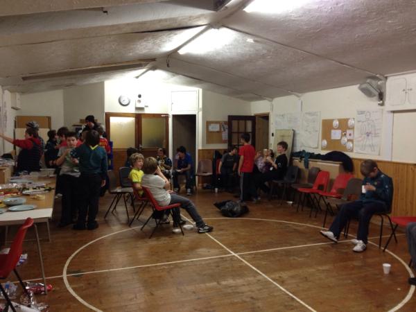 Scouts enjoying Christmas Party