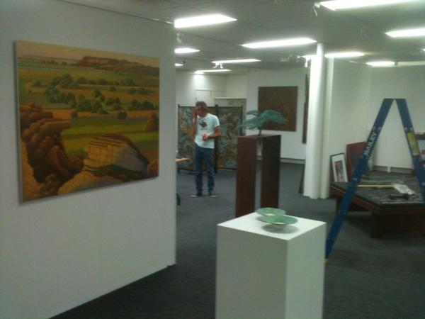 Bega Art Prize exhibition being installed. Opens Fri 9 Dec. Bega Valley Regional Gallery.