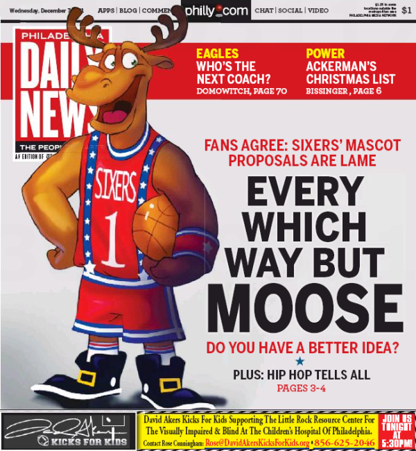 PhilEMoose's tweet image. Looking good #MOOSEment! We've made the cover of @PhillyDailyNews today! #HoovesUp! Love ya #Philly!
