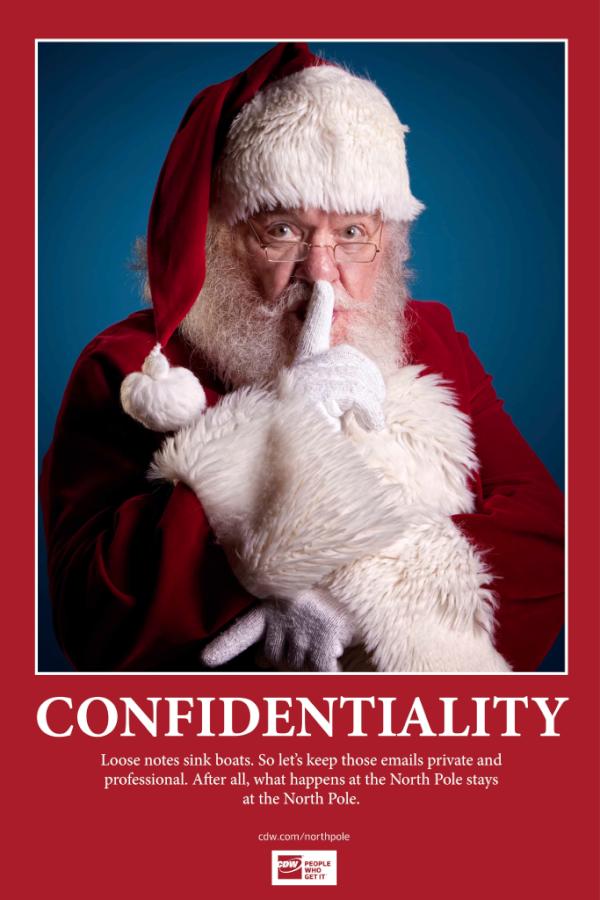 LarrytheITelf's tweet photo. Loose notes sink boats - take a lesson from Santa on confidentiality http://t.co/TpzrUMEt
