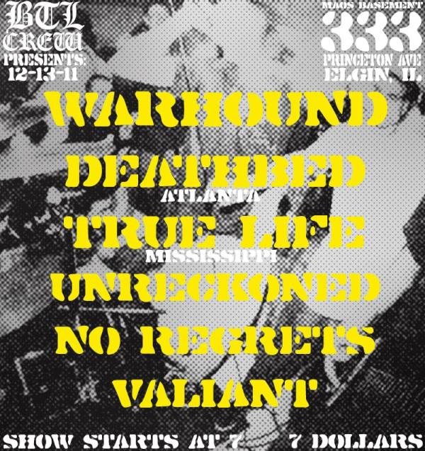 next tuesday. 333 princeton ave. elgin, il. seven bucks. see you all there.