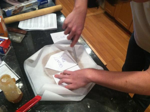 Sweaterfest's tweet photo. Gingerbread house making (2 of ?) http://t.co/MCnQZnOD