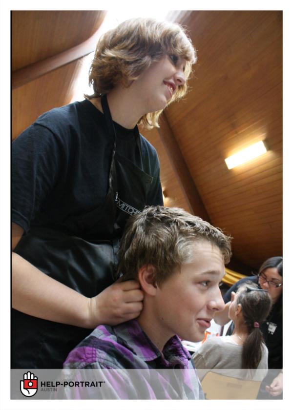 HelpPortraitATX's tweet image. Getting primped for the big shoot! #HelpPortrait #Austin