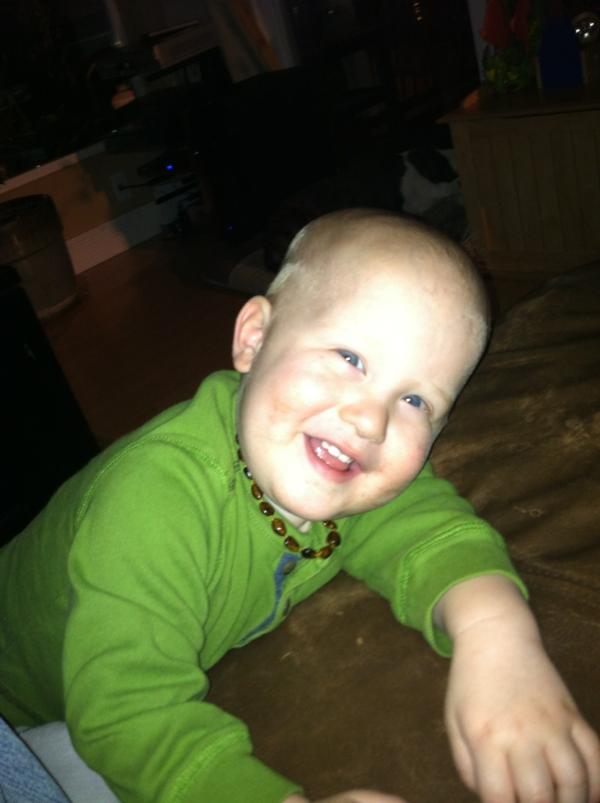 Janell's tweet photo. Dirty face but such a great smile. http://t.co/RwWnmbjk