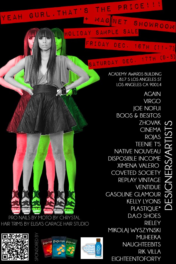 thatstheprice's tweet photo. Come HOLIDAY Shop at Yeah Gurl, @thatstheprice Holiday Sample Sale in DTLA! A 2 DAY event!!! Retweet pls @TheFeastLA http://t.co/CNlLiJlQ