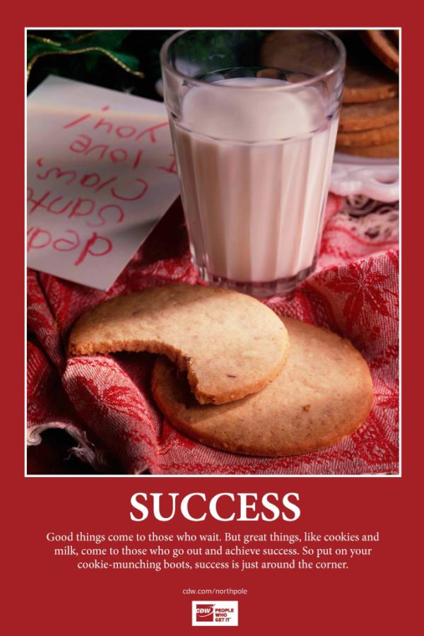 LarrytheITelf's tweet photo. Santa says success brings milk and cookies http://t.co/CD2ZcT5E