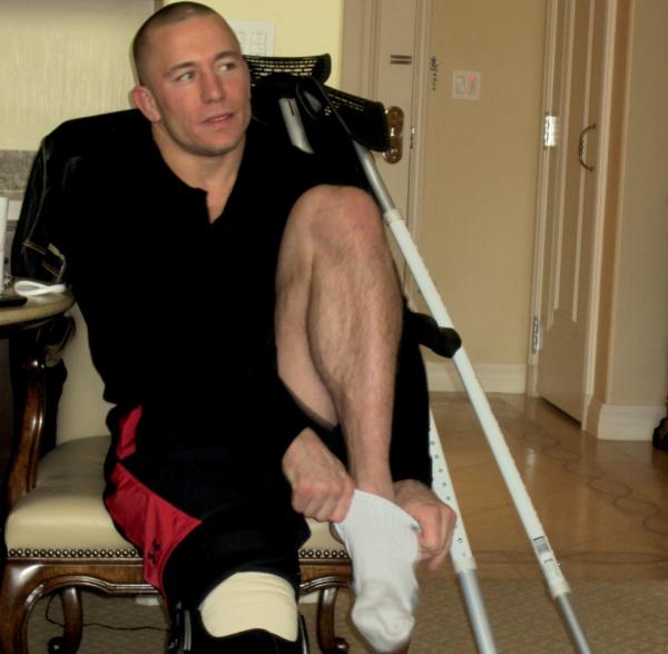 GeorgesStPierre's tweet photo. Physio starts today, first step on my road to recovery. Going to do exactly what the experts tell me to do! http://t.co/YP8in5lr